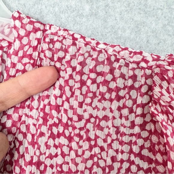 Joie Silk Blouse Top Womens Small Short Sleeve Tie Front Sheer Lightweight READ - Picture 6 of 16